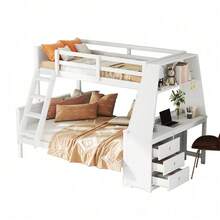 Kids Bed Frames, Headboards & Footboards - White + Pine + 140cm*200cm-1 - View 11
