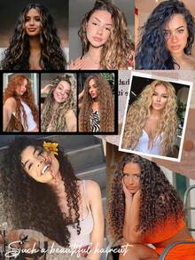  24inch 6PCS/Set Clip In Hair Extensions Synthetic Long Curly Wavy Hairpiece Black Brown Blonde Highlights Hair Extensions Natural Thick Deep Wave Hairpieces For Women - Multicolor - View 9