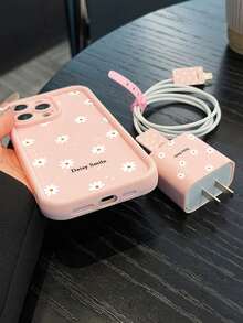 5pcs Pink Phone Case Set, Compatible With IPhone 17, 17 Air, 17 Pro, 17 Pro Max, Includes Charger Head, Data Cable, Lanyard, Compatible With IPhone 13, 14 Pro Max, 15 Pro Max, 11, 14 Plus, 15 Plus, XSM, 16, 16 Pro Max - Pink - View 2