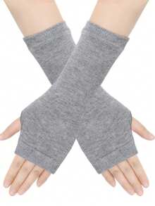 1 Pair Fingerless Gloves For Men & Women, Multi-Color, Suitable For Students Writing, Computer Office, Outdoor Cycling, Badminton, Tennis, All Seasons, Palm Protection - Multicolor - View 9