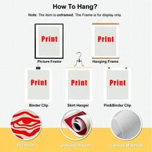 1件/套 复古红色抽象眼睛帆布墙画 复古嬉皮士海报 励志语录墙饰 60年代70年代风格 公寓装饰画，理想礼物墙饰，不含画框 - 紅色 - 查看 10