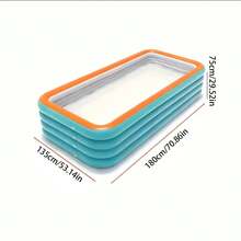 超大型充气游泳池，加厚成人游泳池，后院家庭游泳池，适用于花园、夏季水上乐园、家庭戏水池，便携式易安装游泳池 - 橘綠色 - 查看 12