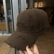 1顶字母刺绣做旧棒球帽，女款，超大宽檐软顶遮阳帽 - q - 查看 10