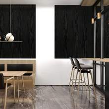 1 Roll, Black Wood Grain Peel And Stick Wallpaper, Waterproof, Oil-Resistant, Self-Adhesive, Removable PVC Wallpaper, Suitable For Kitchen, Bedroom, Living Room, Countertops, Furniture, Bathroom, Home Renovation - Black - View 4