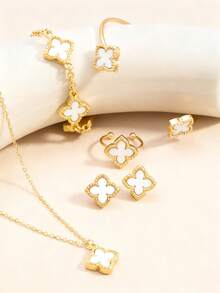 Elegant Four-Leaf Clover Jewelry Set, Suitable For Daily Wear Or Party - Four-leaf Clover Set - View 11
