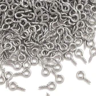 100/300/500pcs Multi-Color Stainless Steel Micro Mini Eye Needles, For Jewelry Making DIY Pendant Handmade Jewelry Accessories Screw Eye Threaded Hook