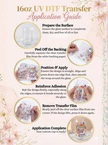 4 片装情人节 UV DTF 杯贴，适用于 16 盎司玻璃杯，红色爱心图案，防水自粘 DIY 马克杯贴纸，无需加热（9.4x4.3 英寸） - Valentine01 - 查看 8