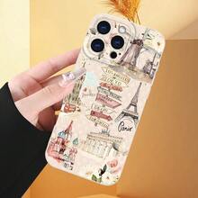 A Stylish And Creative Antique White Phone Case With Paris Design Patterns, Compatible With Iphone Models 7/8/X/XS/XR/11/12/13/14/15/16 Plus Pro Max Mini, Perfect As A Gift For A Boyfriend Or Girlfriend.,Suitable For IPhone 17 Air - 白色 - 查看 4