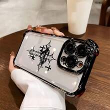 غطاء هاتف محمي بوسادة هوائية بشكل صليب وقلب فاخر وأنيق متوافق مع هواتف 6/7/8/X/XS/XR/11/12/13/14/15/16/16E/17/17PM، Galaxy S22/23/24/25/S24 FE/S25 EDGE، A04/05/06/A14/A15/A16/A24/A25/A34، Redmi Note 7/8/9/10/11/12/13، Redmi 9/10/12/13C