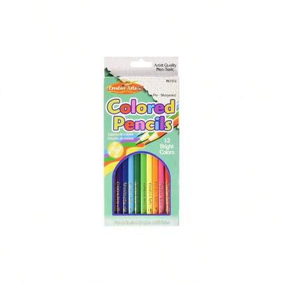 Pre - Sharpened Colored Pencils, Assorted Colors. Inches, 12 Pencils In Hang Tab Box 67512
