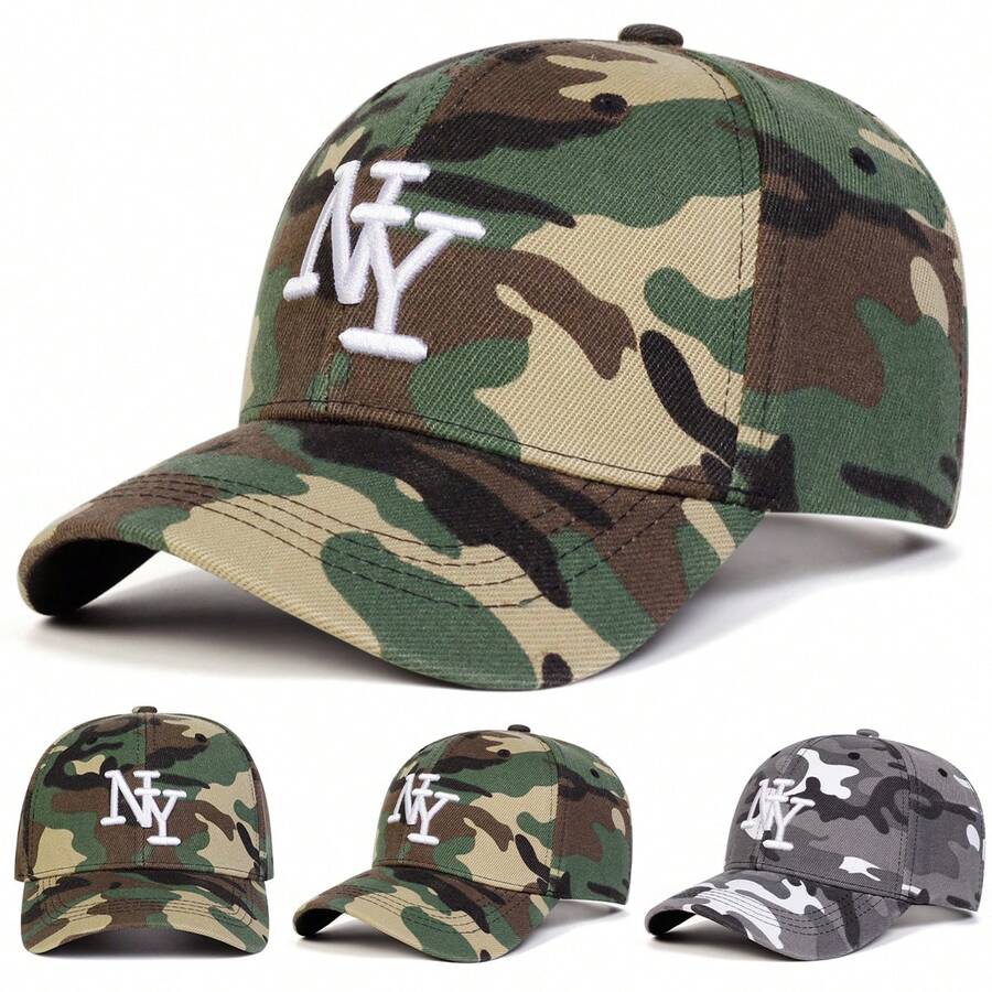 1pc Geometric Pattern Embroidered Adjustable Baseball Cap, Casual Outdoor Hat For Spring & Autumn,Summer,Beach,Holiday - Multicolor - View 1