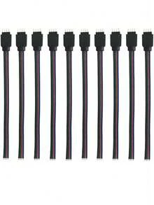 4-Pin RGB Male And Female Connector Cables (10pcs/Pack) With 10x 4-Pin Male Plugs, Compatible With 5050 3528 RGB LED Strips - 4pin Male and Female Plugs (10PCS) - View 8