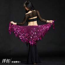 1件装女士肚皮舞服装，性感闪亮亮片肚皮舞围巾，女士舞蹈配饰，肚皮舞臀巾 - 彩色 - 查看 23