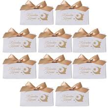 10pcs EID Mubarak Black Gift Boxes Paper Party Treat Bags Small Business Candy Cookie Favors Packaging Box Eid Al-Fitr Gifts - Triangular Box - View 14