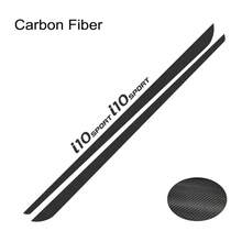 4pcs Car Side Body Line Stickers For I10 Tuning Accessories Sport Graphics Vinyl Film Decals - Carbon Fiber - 查看 1