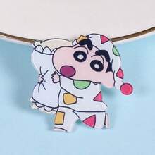CRAYON SHINCHAN 15枚可爱卡通亚克力胸针，蜡笔小新徽章，背包装饰，布贴，礼物，创意礼品 - 彩色 - 查看 8