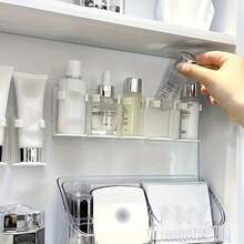 1pc Wall Mounted Bathroom Vanity Organizer Rack, No Drilling Required - Multicolor - View 7