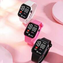 1pc Women's Fashionable & Cute LED Electronic Watch With Date & Time Display, Suitable For Daily Life And Christmas/Holiday Gift - Multicolor - View 3