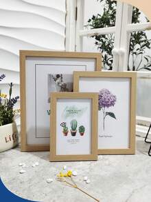 1Pc Classic Photo Frame - Wall & Tabletop Display - 10x15, 15x20, 20x25, A4 Multi-Size - Retro Rustic Picture Frames For Horizontal/Vertial Use - Wedding, Christmas, Mother's Day, Father's Day, Valentine's Gift Photo Decor Commemorative Gift Photo Frame - Multicolor - View 1