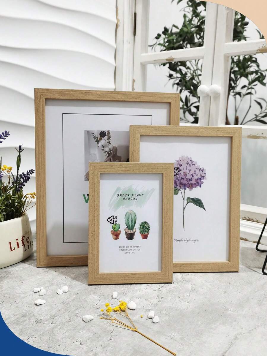 1Pc Classic Photo Frame - Wall & Tabletop Display - 10x15, 15x20, 20x25, A4 Multi-Size - Retro Rustic Picture Frames For Horizontal/Vertial Use - Wedding, Christmas, Mother's Day, Father's Day, Valentine's Gift Photo Decor Commemorative Gift Photo Frame - Multicolor - View 1