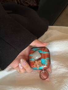 Ins Style Blue & Brown 3D Gem Star 4/ Pro 3/ 2 Wireless Bluetooth Earphone Case, Soft Full Cover Protective Shell For Women - Multicolor - View 10