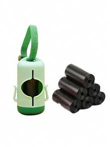 حقيبة تنظيف الحيوانات الأليفة مع موزع (كيس براز الكلاب) - 15 عبوة، مقاومة للتسرب بشكل محسن، سهلة الحمل للخارج