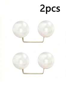 2/6PCS Pearl Multi-Functional Clothing Clips - Jeans Ankle Buckle Chest Anti-Exposure Pin Pants Length Adjuster Anti-Stepping Slipper Buckle | Hot Seller Premium Clothing Accessories - Multicolor - View 8