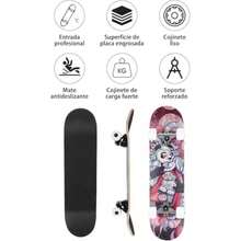 SEASKY Patineta Completa 80x20CM, 9 Capas de Arce Canadiense Tablas Cóncavas de Doble Patada con Herramienta T Ruido Bajo 150kg(Panda Oriental) - Multicolor - Ver 6