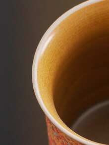 1 pieza Taza cerámica de 275ml, taza para visitantes del hogar/oficina, taza de pareja, taza de café con asa, taza de cola, taza de bebida fría, taza de leche para el desayuno, taza de cerveza, taza de avena, taza de té de flores, taza cerámica con esmalte agrietado creativo, taza para bebidas - Multicolor - Ver 8