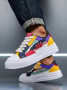 Multicolor Men's Shoes, Men's Casual Sneakers, New Fashion Sneakers, Comfortable And Versatile, Flat Lace-Up Men's Shoes, Street Style - Multicolor - View 5