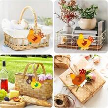 Đồ thủ công bằng gỗ hình con gà mái đang đẻ trứng, chưa sơn, được chạm khắc vân gỗ tự nhiên, thích hợp để tự tay sơn, vẽ graffiti, khoét lỗ, trang trí nhà cửa, trang trí ngày lễ. - Nhiều màu - Xem 5