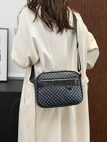 1 pièce (25,1 yard * 18 cm * 6,1 yard) Sac à bandoulière mode pour homme, sac messenger, sac banane, sac cartable, multi-poches, en matériau PU résistant aux rayures et à l'abrasion, convient pour les sorties, les déplacements professionnels, les voyages, avec bandoulière réglable, sac à bandoulière bleu minimaliste, décontracté, cool et pratique, Cadeau de la Saint-Valentin - Multicolore - Voir 3