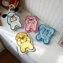 Cute Biye Small Animal Hand Towel, Suitable Bathroom And Kitchen, Hangable Absorbent Towel, Available In 4 Colors - Chú chó con màu trắng - Xem 7