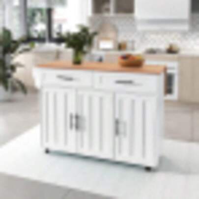 129x46(71)X91.5cm Schwarzer Large Esszimmerwagen, Sideboard, Arbeitsplatte Aus Massivem Holz, Klappbare Arbeitsplatte, Stauraumtür, Rollen-/Massivholzfüße, Für Den Hausgebrauch Geeignet.