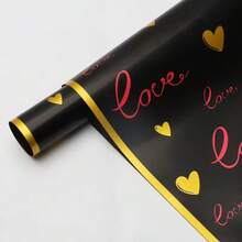 20张/包 心形花卉图案包装纸，防水花束包装材料，韩式风格（22英寸-21.45英寸） - 彩色 - 查看 10