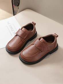 Children's Flat Loafers, Boys' Fashion Leather Shoes, Low Vamp, Autumn Footwear - Brown - View 2