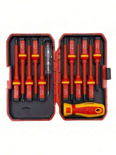 Electrical Screwdriver Set, Insulated VDE Screwdriver Set Including Carry Case For Storage, Electricians Screwdrivers. (One Size Fits All Shipping Eight In One,Random Delivery Of Styles)