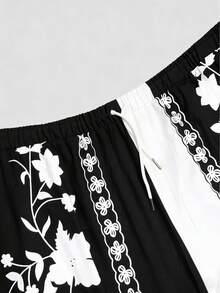 AICJ 男士印花睡衣两件套 - 短袖衬衫（带领和口袋）、抽绳短裤、针织面料，适合春夏、度假/海滩穿着，也可作为男友生日礼物