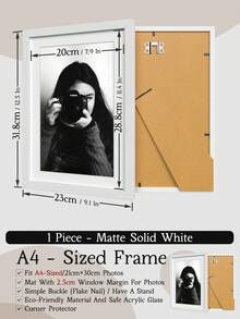 A4/A3/A5/40x40cm/30x40cm/30x30cm 大尺寸相框，适用于墙面/钻石画，哑光黑/哑光白/橡木纹，多色拼贴画廊相框，适用于9格照片墙，采用工程板和亚克力玻璃制成，带边角保护，增强保护性能。 - 彩色 - 查看 27