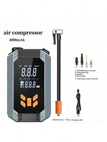 1 件 150PSI 5000A 启动器带空气压缩机，5 合 1 功能数字汽车轮胎充气机跳线盒电池组，适用于 10L 汽油或 8.0L 汽油的便携式汽车电池充电器