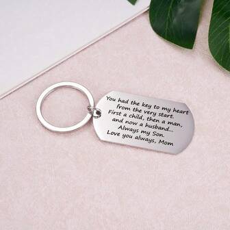 1 pieza Llavero de boda para hijo de parte de mamá, Para mi hijo en su día de boda, Regalo de llavero de madre a hijo, Regalo de recuerdo de boda para el novio de parte de su madre