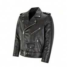 Icebanner Dead Man's Hand Cowboy & Guns Poker Embroidered Motorcycle Casual Classic Moto Rider Leather Jacket For Men, Spring & Autumn - Black - View 3