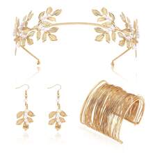 Greek Goddess Costumes And Accessories, Greek Women's Clothing, Leaf Crowns, Earrings, Belts, Cosplay Party Supplies, Valentine's Day Photo Props/Novelty Party Jewelry, Atmosphere-Creating Items, Heart Shapes, Valentine's Day. - Multicolor - View 10