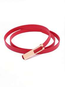 1件优雅简约女士细腰带，连衣裙/裤子配饰 - 白色 - 查看 4