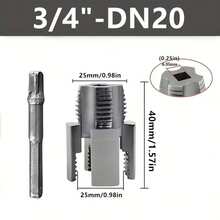 2pcs Metal PPR Pipe Threaded Repair Tool - Integrated Internal & External Hole Opener, Electric Drill Type, 1/2 Inch - DN15, 3/4 Inch - DN20 Size, Essential For Pipe Repair | Threaded Pipe Repair | Metal Structure, Pipe Repair Tool - Multicolor - View 14