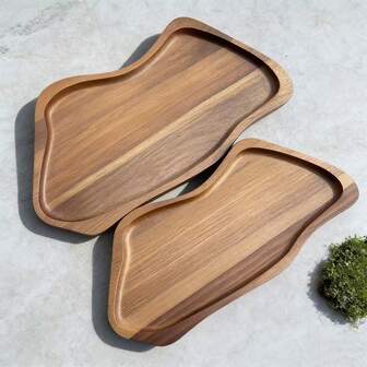 Premium asymmetrisk bricka i rosenträ, lämplig för heminredning, desserter, snacks och frukt, lämplig för olika festivaler