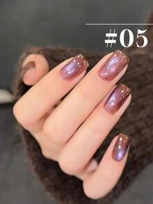 MeC 12毫升/瓶 秋冬蓝紫色闪亮玻璃珠猫眼凝胶指甲油 棕色指甲 蓝色指甲 全息可卸甲油胶 半永久UV/LED猫眼指甲油凝胶套装 女孩礼物 美甲沙龙DIY - 彩色 - 查看 16