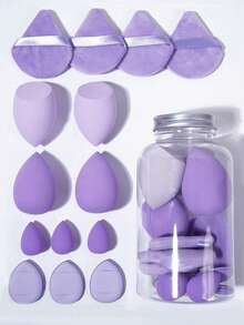 14pcs Makeup Sponge Set With Storage Case, Soft Makeup Sponge Suitable For Foundation, Powder, Finger Makeup Sponge 2-In-1 Dry & Wet,Giveaways,Travel,Cheap Stuff,Travel Essential - Multicolor - View 7