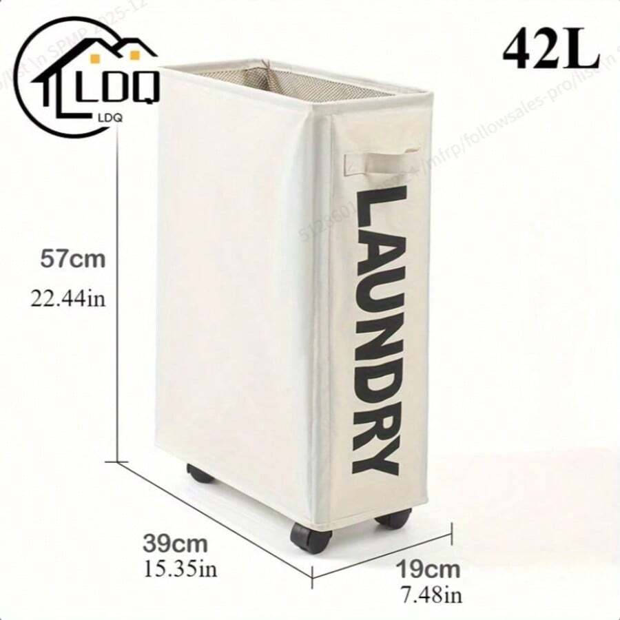 LDQ Multi-Functional Foldable Wheeled Storage Box - Oxford Cloth Laundry Basket, Easy-Moving Dirty Clothes Hamper, Suitable For Modern Home, Laundry Basket