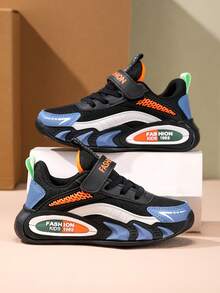 4-Season Casual Sports Shoes, Mesh Breathable Sneakers, Comfortable For Teenagers, College Students, Outdoor Sports, Running, Hiking, With Convenient Hook And Loop Strap Closure - Orange - View 4